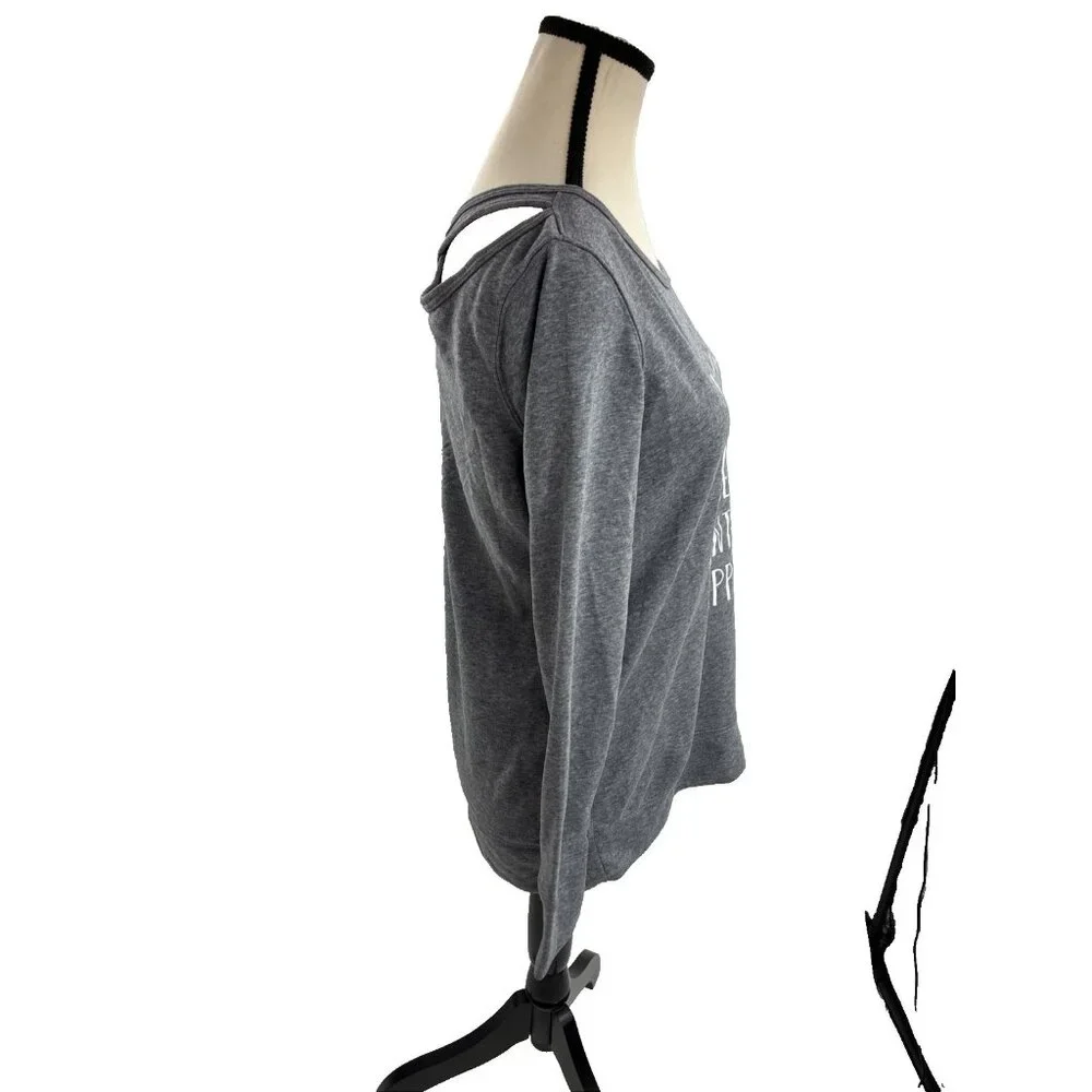 Old Navy Womens XS Gray Long Sleeve Graphic Sweatshirt Dance Quote Pullover - Picture 3 of 6